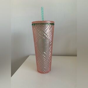 Starbucks NWT tumbler venti pink and green jewel cut